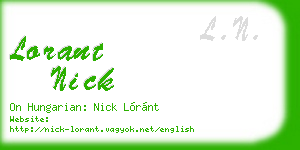 lorant nick business card